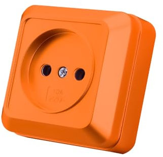 Presa a muro da incasso,Set di prese elettriche a parete,Presa da parete interna 250 V AC 16 A, spina arancione non messa a terra,MZ-03