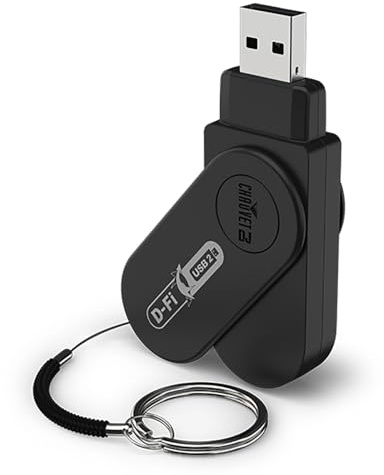 CHAUVET DJ – D-Fi USB 2 Wireless DMX Transceiver | Finger-Sized USB Device for DMX and ILS Signal Transfer, Cable-Free Lighting Control, Direct USB Power, Simplified Channel Selection