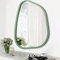 HLFMVWE Asymmetrical Mirror for Wall Irregular Wood Frame Modern Unique Wall Mirror Decorative Vanity Bathroom Living Room Bedroom Entryway Hallway Artistic 50 x 40CM