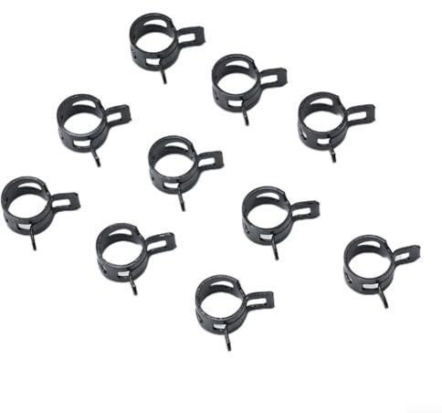 10 fascette stringitubo resistenti, clip a molla nere per connessioni sicure del tubo flessibile (8 mm)