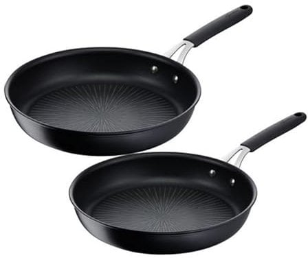 Lagostina Tempra Antiaderente Titanium Set 2 Padelle con 1 Manico 24 + 28 cm Alluminio