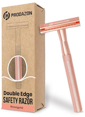 Double Edge Safety Razor for Women – Rose Gold Reusable Metal Solara Razor with Stainless Steel and Brass Handle – Single Blade Safety Razors – Fits All Double Edge Blades (No Blades Included)