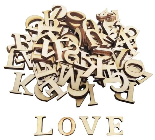 Liiqin Holzbuchstaben Set,Holzbuchstaben Klein,3 Set Buchstaben Holz (A-Z), Holz Buchstaben zum Basteln DIY, Buchstaben Deko, Frühes Lernen, Buchstaben Weihnachtsdekoration Freizeit
