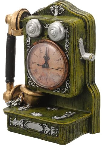 PRETYZOOM 2stücke Retro Deko Vintage Telefonuhr Desktop Uhr Dekoration Künstlerische Tischuhr Nachttischuhr Ornament Heimdekoration