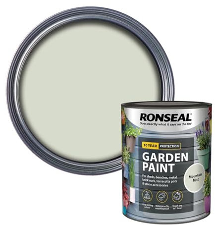 AOC24 Garden Fence Paint 750ml – Multi-Surface Exterior Paint for Wood, Brick, Metal, Stone & Terracotta – Waterproof, Resists Fading, Matt Finish for Sheds, Fences, Garden Furniture Mountain Mist