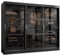 Mirjan24 Kleiderschrank Norlio mit Glastüren und Schubladen, Schwebetürenschrank mit Rauchglas, Schiebetürenschrank mit einlegeböden und Stange, Garderobe (Schwarz, ohne Beleuchtung)