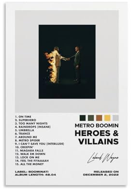 Metro Album Boo-min Heroes Villains Poster Für Zimmer, Ästhetische Leinwand-Wandkunst, Schlafzimmer-Dekor Poster 08x12inch(20x30cm)