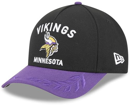 New Era Minnesota Vikings 2025 NFL Draft 9FORTY A-Frame M-Crown verstellbare Mütze für Jugendliche, Schwarz/Lila