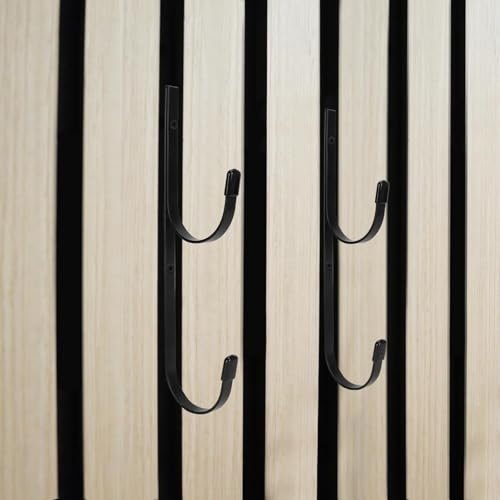 Kaempe Gancio Appendiabiti per Pannelli Fonoassorbenti Legno, Appendiabiti Da Parete Pannelli Acustici Legno, Appendi Abiti Per Muro (Nero)