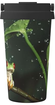 YFSGDLBN Peace Tree Frog Printed Carry Insulated Coffee Mug Car Cup Portable car Straw Cup