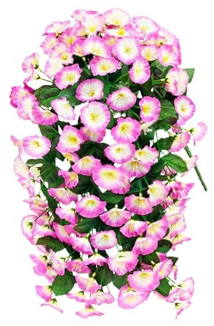 Xummpxuk Artificial Morning Glory Flowers, Realistic Morning Glory, Home Decor Accents for Courtyard Gazebo Spring Wall Door Front Deck Fall Porch