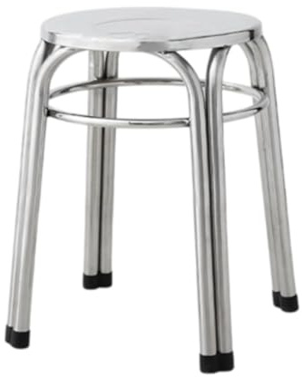 Ronyme Taburete de Metal de Acero Inoxidable, cómodo Asiento, Antideslizante, Industrial, apilable, para Aula, Comedor, Cocina y jardín, 29 Cm X 50 Cm