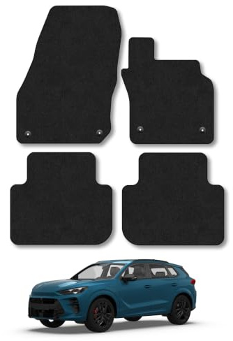 CUPRA Terramar (2024+) Carpet Car Mats | Black Edge Trim Tailored Fit Floor Mats Full Coverage Protection Accessories Easy Clean Anti Slip Made in the UK