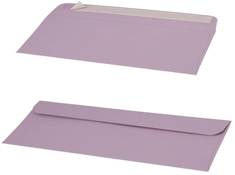 UTILIZENMALL 15 Pack #10 Business Envelopes Self Seal, 24.1 x 10.5 cm Coloured Letter Envelopes for Office, Mailing, Checks and Invitations（Lilac Purple）