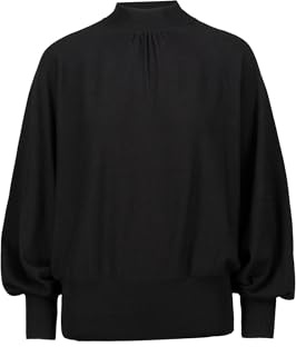 zero Damen Feinstrickpullover mit Stehkragen 38, Black Beauty