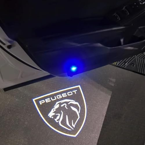 XRDSF 2 Pièces Lumière Porte Voiture Projecteur D'Éclairage Porte pour Peugeot 207 2007-2012, Projecteurs de Logo pour Portière de Voiture Accessoires