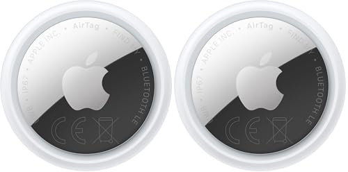 Apple AirTag (2nd generation): Tracker for Keychain, Wallet and More; Locator with Sound; Simple One-Tap Setup with iPhone or iPad; Key Finder with up to 1.5x Precision Finding Range (Pack of 2)