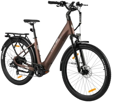 TTGO Z3 E-Bike für Damen und Herren, 27,5 Zoll, 250 W, 70 Nm, bis 120 km | 48 V 15 Ah Akku, Hydraulikbremsen, Shimano 7-Gang, Federgabel und Tiefeinsteiger-Rahmen für Stadt und Touren