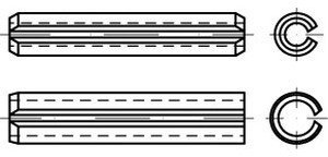 ISO 13337 Federstahl Spannstifte (-hülsen), geschlitzt, leichte Ausführung - Abmessung: 4x22 (200 Stück)