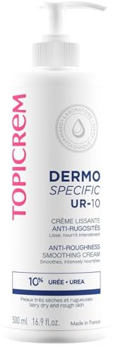 Topicrem - UR 10 DERMO SPECIFIC - Crème Lissante Anti-Rugosités - Corps, Lisse et Nourrit Intensément- Peaux très sèches et rugueuses, Fabrication Française - 500 ml