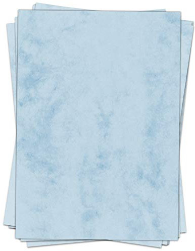 50 Blatt Briefpapier (A4) | Altes Papier Marmor blau | Motivpapier | edles Design Papier | beidseitig bedruckt | Bastelpapier | 90 g/m²