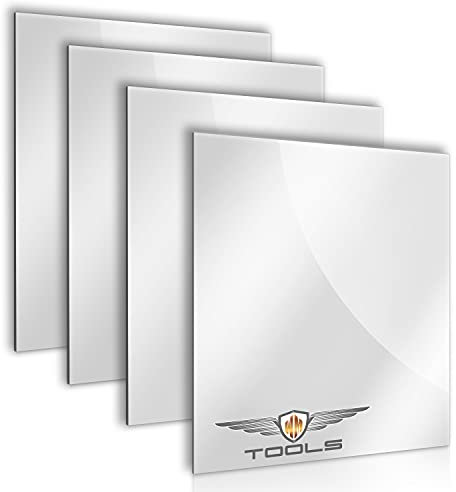 w-mtools Spiegelfliesen selbstklebend 15x15cm Kristall Glas HD 4 Stück Dekorative Wandspiegel Spiegelkacheln Fliesenspiegel Spiegel Kleben - Deko Spiegel Küche Bad I Einrichtungsguide als EBOOK
