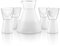 Final Touch all-in-one SAKE decanter Shot Glass Set Double Walled for Cold Warm - 5 piece Set includes 1 Saké Decanter 300ml and 4 Glasses 14.7ml