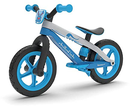 Chillafish BMXie2 12 Leichtes Laufrad mit Fußbremse – Verstellbarer Sitz, Luftlose Reifen und BMX-Design für Kinder 2-5 Jahre CPMX02BLU