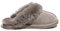 Reissner Lammfelle | Engel Hausschuhe Nadine | Pantoffel | Veloursleder | Innenfutter echtes Merino Lammfell | mit Fellkranz | Platin 37