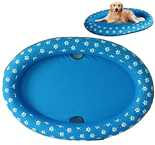 RANRANHOME Hund Schwimmbad Aufblasbare Hängematte Haustier Pool, Aufblasbar Schlauchboot Hunde Boot Haustier Luftmatratze Schwimmbad Strand Spielzeug,Blau