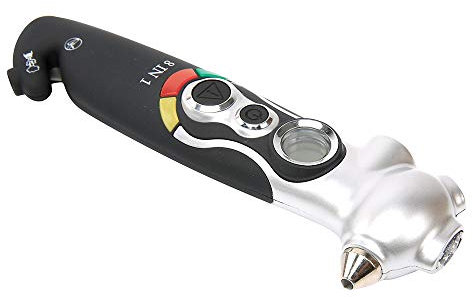 WORKPRO W114017 8-in-1 Digital Tire Gauge, Flashlight, Glass Breaker, Cutter (Single Pack)