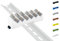 Din Rail Hutschienenhalter für 6x Wago Klemmen/lever clamps 221-412/413 (Wagoklemmen nicht im Lieferumfang!) (Weiß)