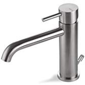 Miscelatore lavabo in acciaio inox satinato Vema Tiber Steel V17010