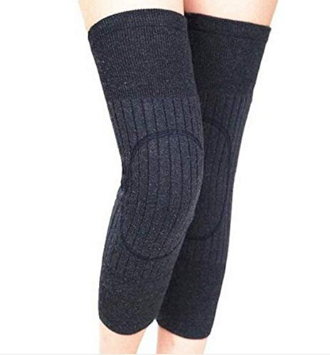 Happyupcity 1Pair Unisex Adults Thicken Woolen Winter Warm Thermal Knee Leg Warmers Sleeve Knee Brace Pads for Dance Yoga Outdoor Sports(Dark Grey)
