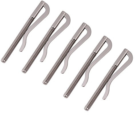 Clip para Dinero de Resorte, Sujeta Billetes y Tarjetas en Carteras de Cuero, 5 Piezas Plateadas de 7.5cm para Uso Diario