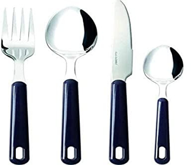 Brunner 0832018N.C22 Set Posate 16 Pezzi in Acciaio Inossidabile, Savor, Cucchiai, Forchette, Coltelli Colore Blu, Lavabili in Lavastoviglie