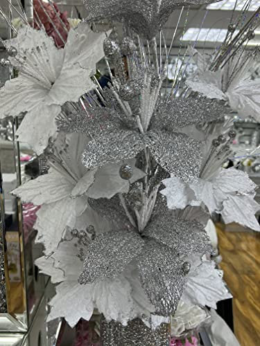 Silberne Vase, Dekoration, Ornament, glitzernd, mit Strasssteinen, als Geschenk für alle Anlässe, Heimdekoration