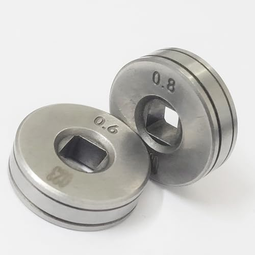 2Pcs Roll Wheels Knurled Groove Wire Feed Drive Rollers 25mm (1 inch) Diameter Fit for SSJ16 Wire Feeder MAG MIG Welders Equipment Parts (0.6/0.8mm)