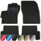 moto-MOLTICO Fußmatten Auto - Velours Autoteppiche passend für Mazda 3 I (2003-2009) - 4-teiliges Set - Schwarze Automatten mit Grünen Ziernähten