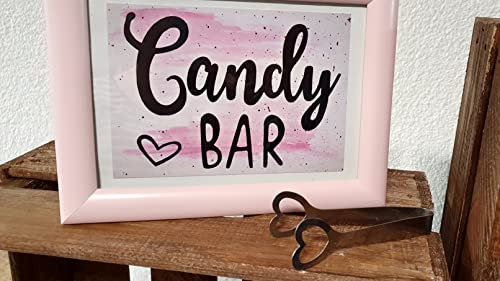 Candy Bar Postkarte, Candybar Karte, Schild