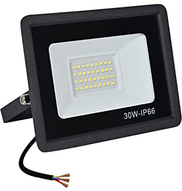 treoir LED Strahler Außen 30W, LED Fluter 3000LM Superhell LED Scheiwerfer Flutlicht, 6000K Kaltweiß IP66 Wasserfest LED Außenstrahler für Hinterhof, Auffahrt, Garage, Flur, Garten