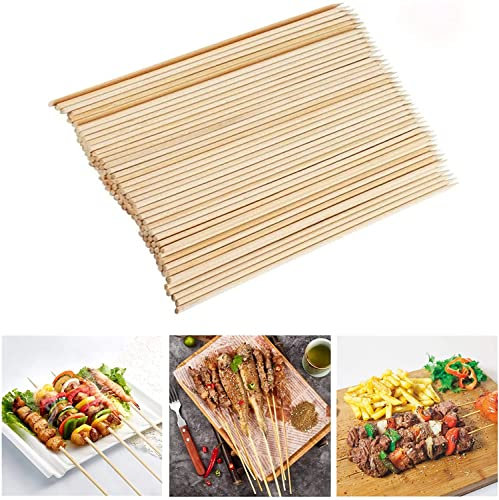 Juego de 400 Pinchos de Bambu para Barbacoa, Pinchos Morunos de Madera Natural, Brochetas para Barbacoa, Palitos de madera para BBQ, Frutas y Manualidades, 30cm