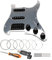 Unxuey Piastra di protezione precablata a 11 fori caricata con parti di pickup SSH nera per chitarra Fender Strat SQ, 1 strato, argento, con corde per chitarra e strumento di installazione