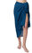 Pareo Sarong Tuch Damen Herren - Wickelrock Strand - Strandtuch Blickdicht als Wickeltuch oder Handtuchkleid und Wickelkleid Unisex Frauen und Männer - mit Schnalle einfarbig Tiefen Blau