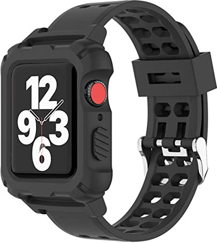 Lysun Bracelet Case Compatible with Apple Watch Strap 40 mm 38 mm 41 mm Case, Shockproof TPU with Bumper Full Protection Robust Band Sport Military Style for iWatch 7/6/SE/5/4/3/2/1, Black