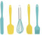Fackelmann 42736 Kinder-Backset 5-teilig, Backutensilien, Silikon, Edelstahl, blau, gelb, ca. 21 cm