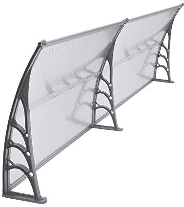 Window Treatments Door Canopy Awning Shelter Roof Front Back Porch Outdoor Shade Canopies (82X200CM, Grey)