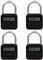 ZIUTPDAX Lot de 4 cadenas, minuteur en métal, écran LCD, temps électronique multifonction, 99 heures, minuteur rechargeable par USB, noir