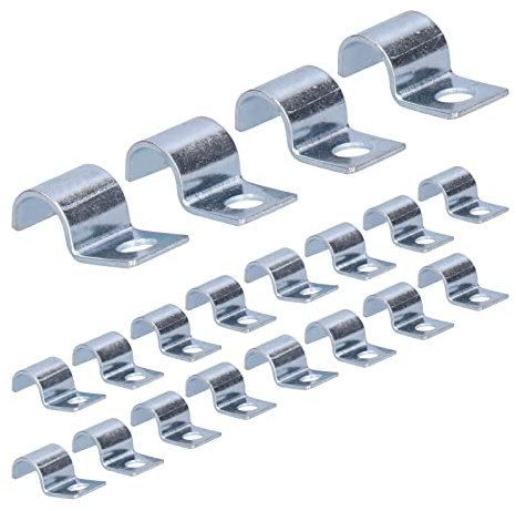20 Stück Einloch-Rohrschelle, 304 Edelstahl, Verzinkt, Ein-Loch-Riemen, Rohrschelle, Sattelklemme, Schnalle, Ersatz für Ruuber-Ringe, Stahlrohre, Rohrbefestigung (6MM)
