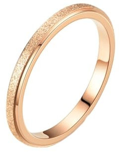 Homxi Trauring Edelstahl Damen,Matt Rund 2MM Damen Ring Rosegold Ringe Damen Gr. 60 (19.1)